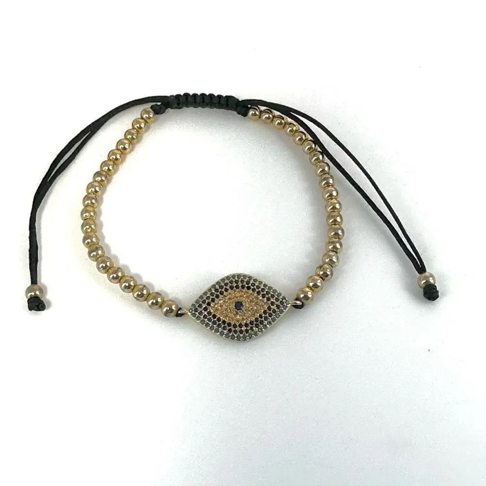 Rhinestone eye adjustable bracelet